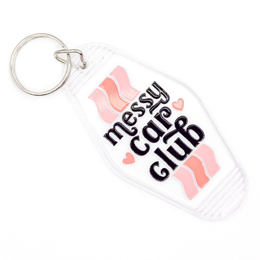 Clear "Messy Car Club" Keychain