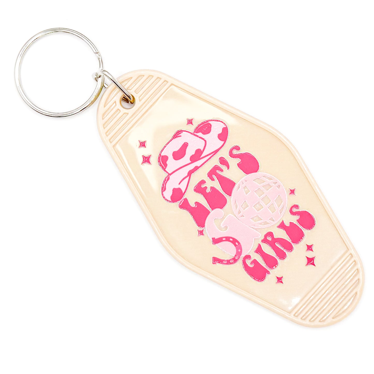 Tan "Let's Go Girls" Keychain