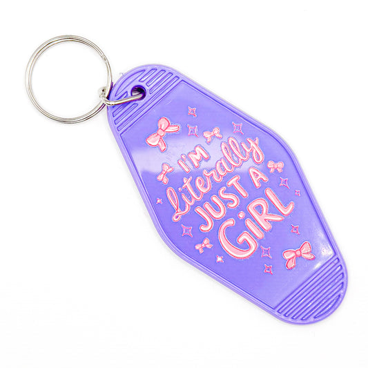 Purple "I'm Literally Just A Girl" Keychain