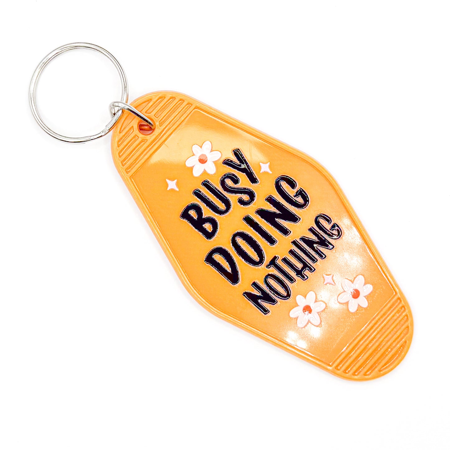 Orange "Busy Doing Nothing" Keychain