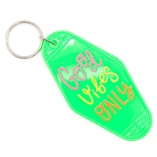 Green "Good Vibes Only" Keychain