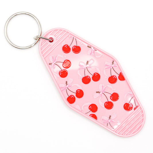 Pink Cherries Keychain