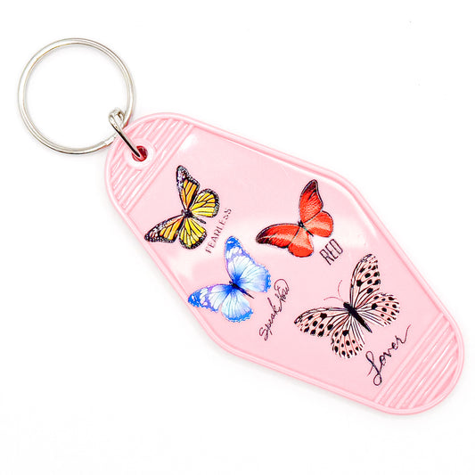 Pink Eras Butterflies Keychain
