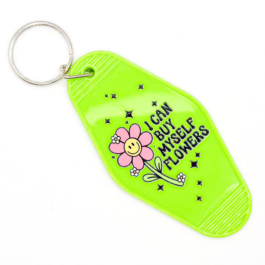 Green "I Can Buy Myself Flowers" Keychain