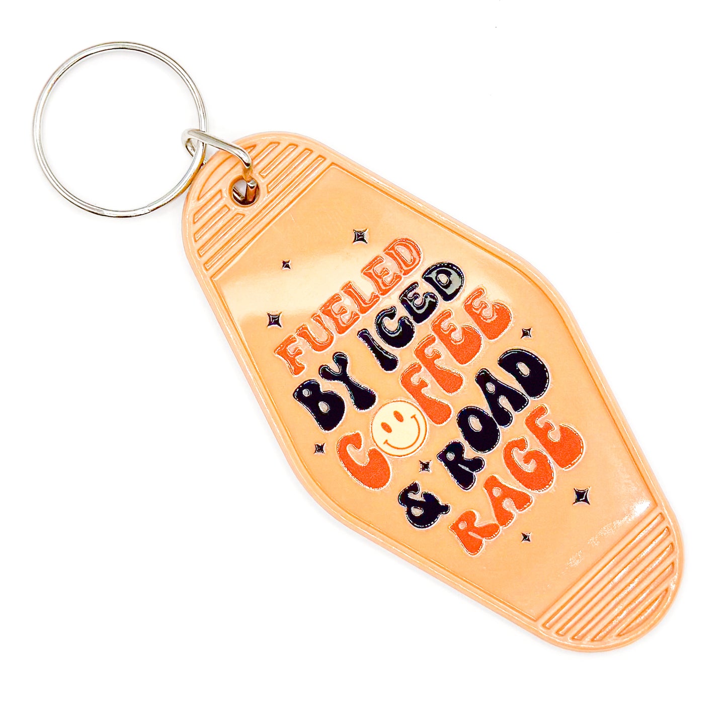 Orange "Iced Coffee and Road Rage" Keychain