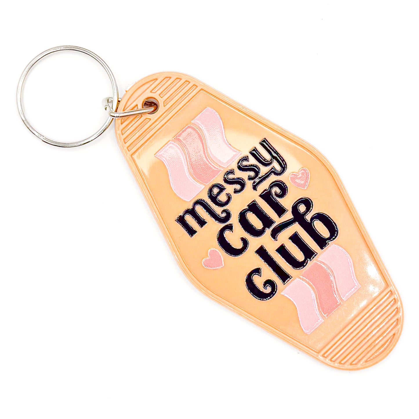 Orange "Messy Car Club" Keychain