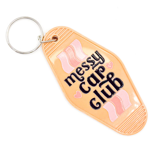 Orange "Messy Car Club" Keychain