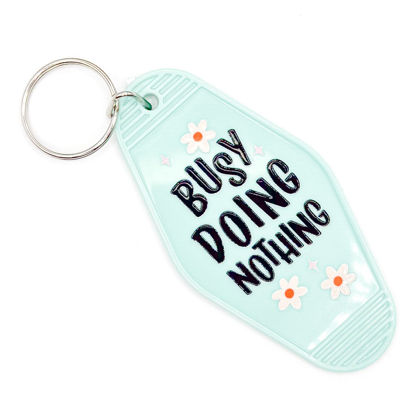 Light Blue "Busy Doing Nothing" Keychain