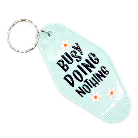 Light Blue "Busy Doing Nothing" Keychain