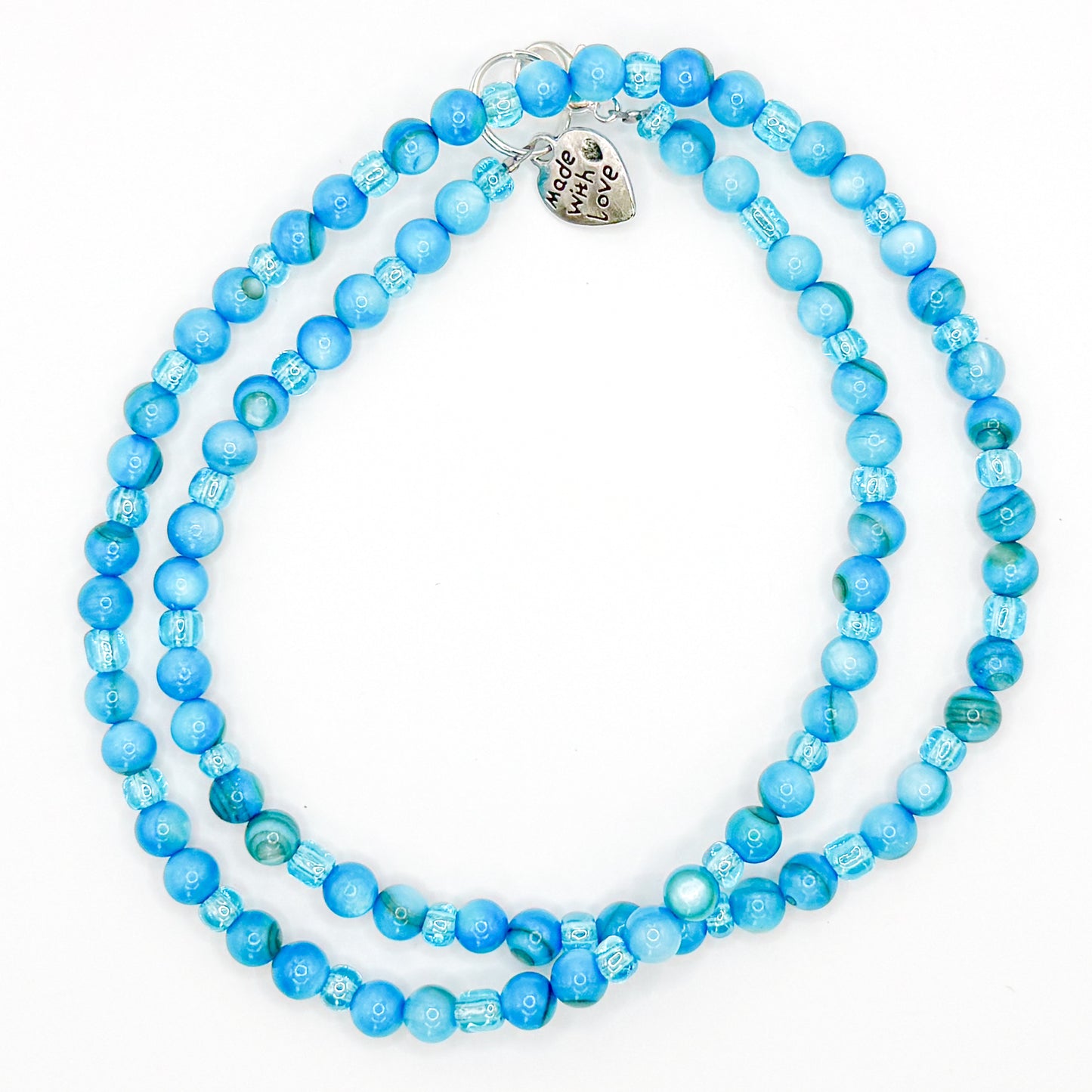 Blue Bubbles 18 Inch Necklace