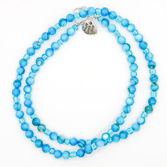 Blue Bubbles 18 Inch Necklace