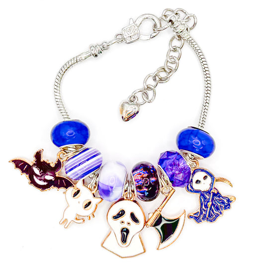 Purple Halloween European Charm Bracelet