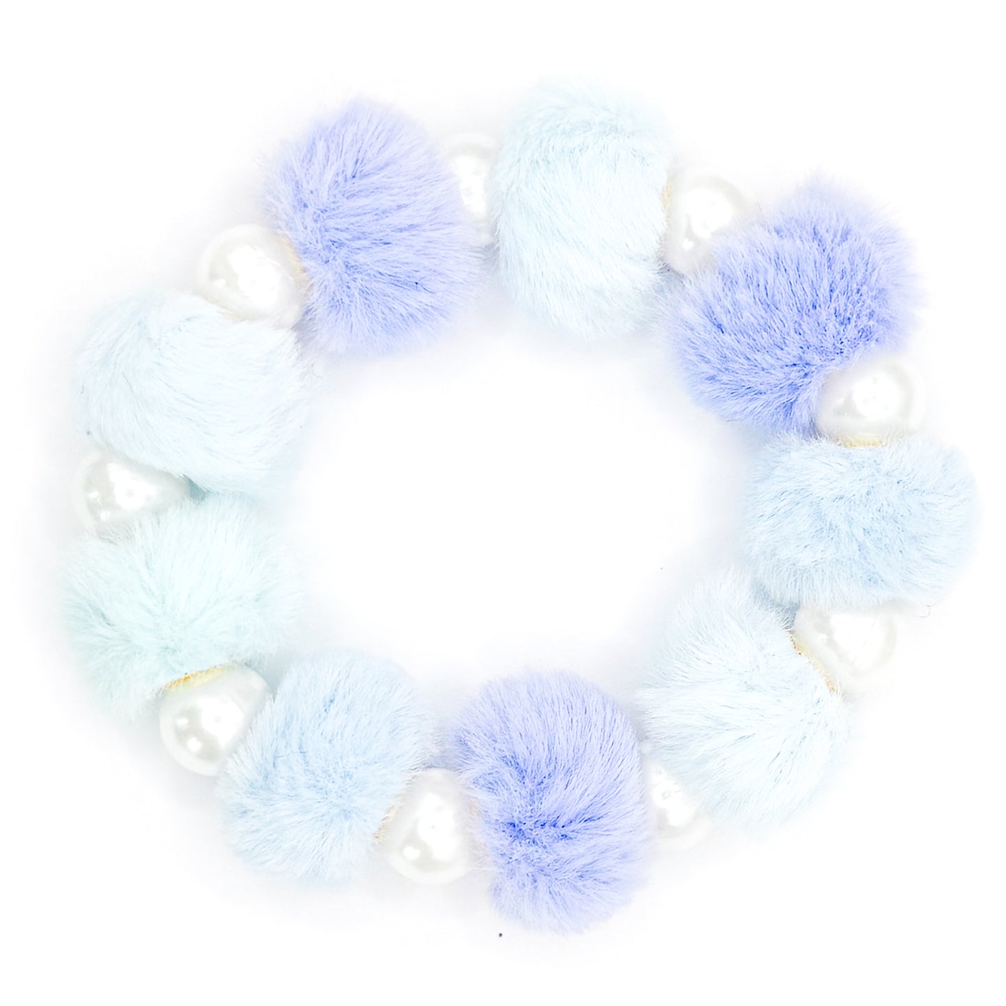 Fuzzy Blue Beaded Bracelet
