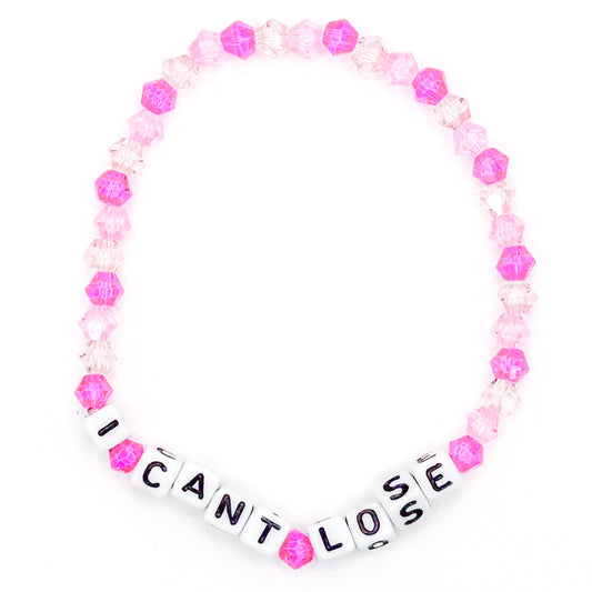 Pink "I Can't Lose" Bead Buddy Bracelet