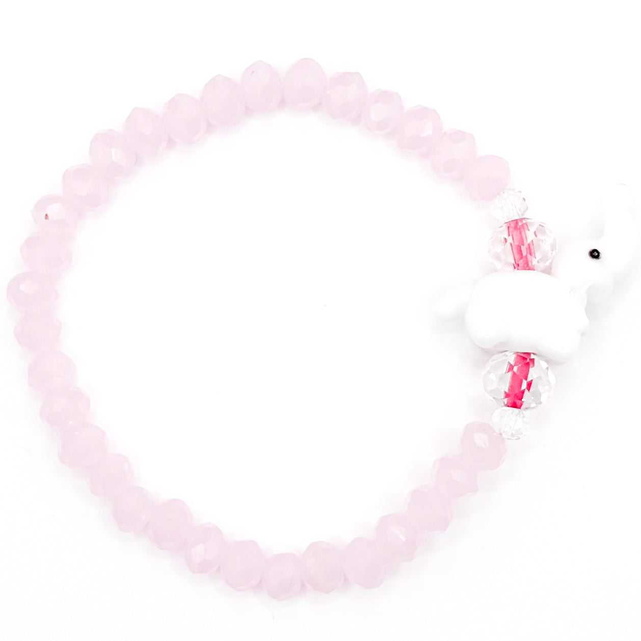 Girly POP Elephant Glass Beaded Bracelet