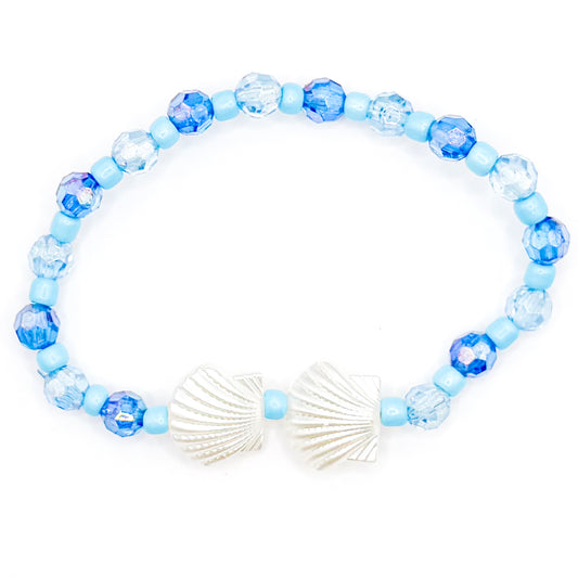 Coastal Sea Shells Seed Beaded Bracelet