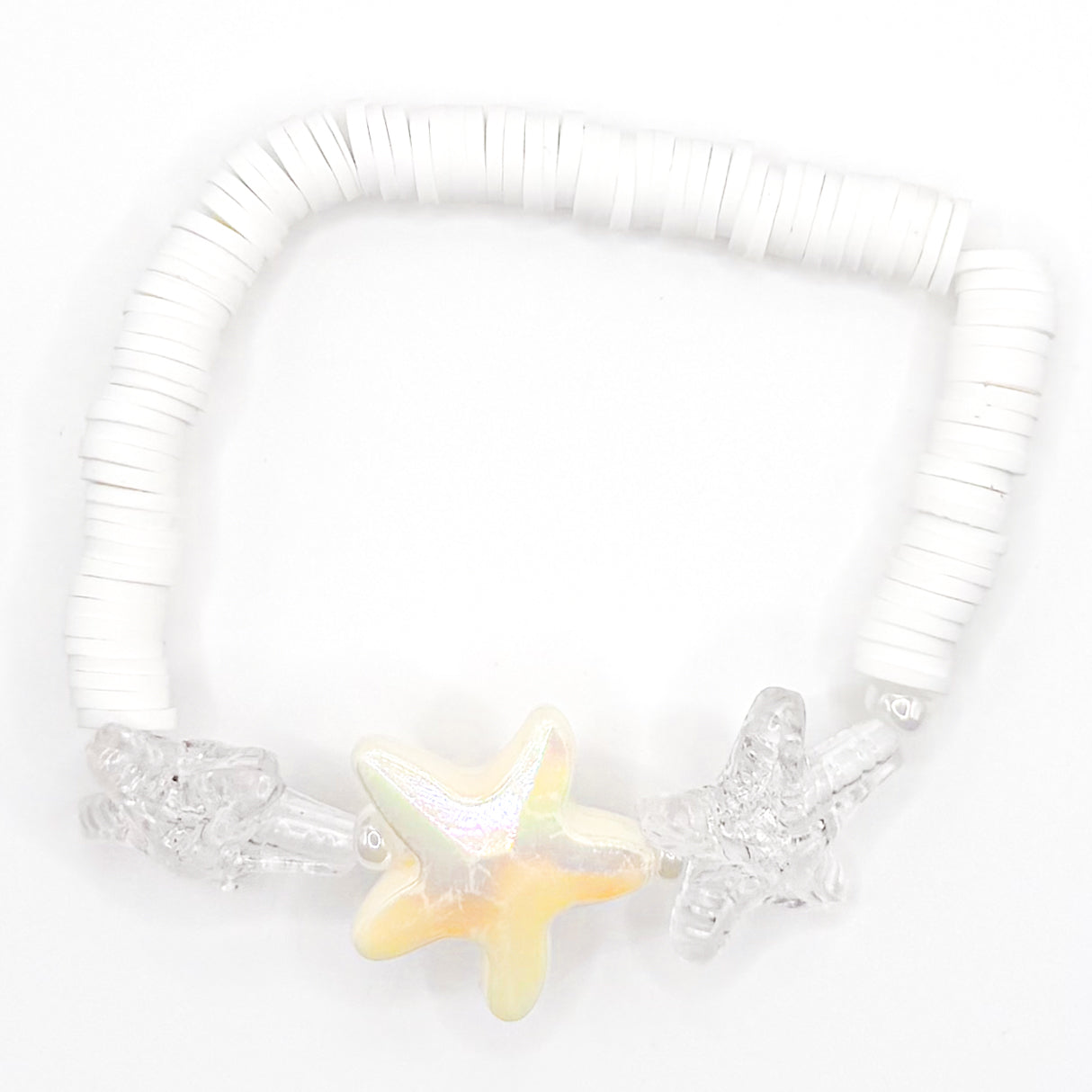 Triple Starfish Clay Beaded Bracelet