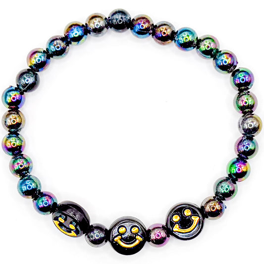 Iridescent Smiles Beaded Bracelet