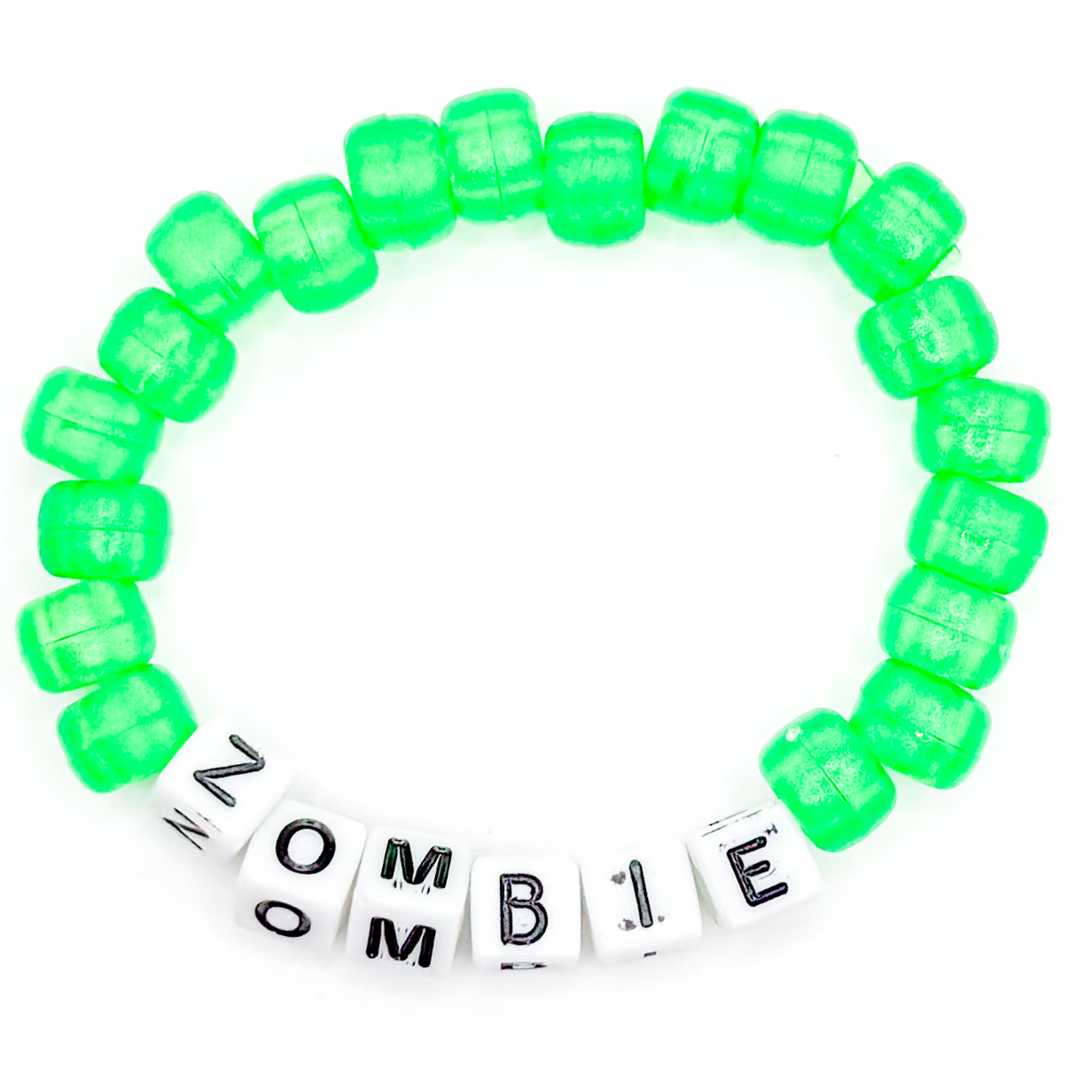 Green "Zombie" Beaded Bracelet