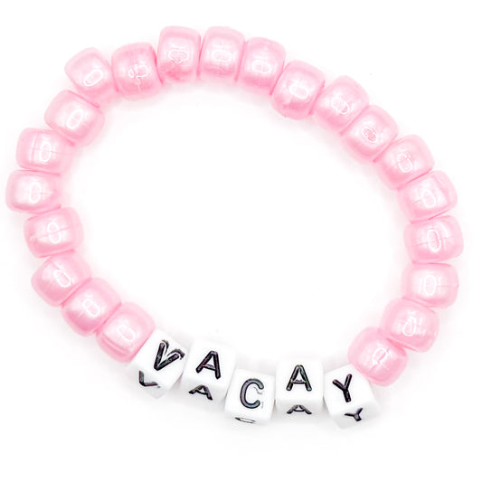 Pink "Vacay" Beaded Bracelet