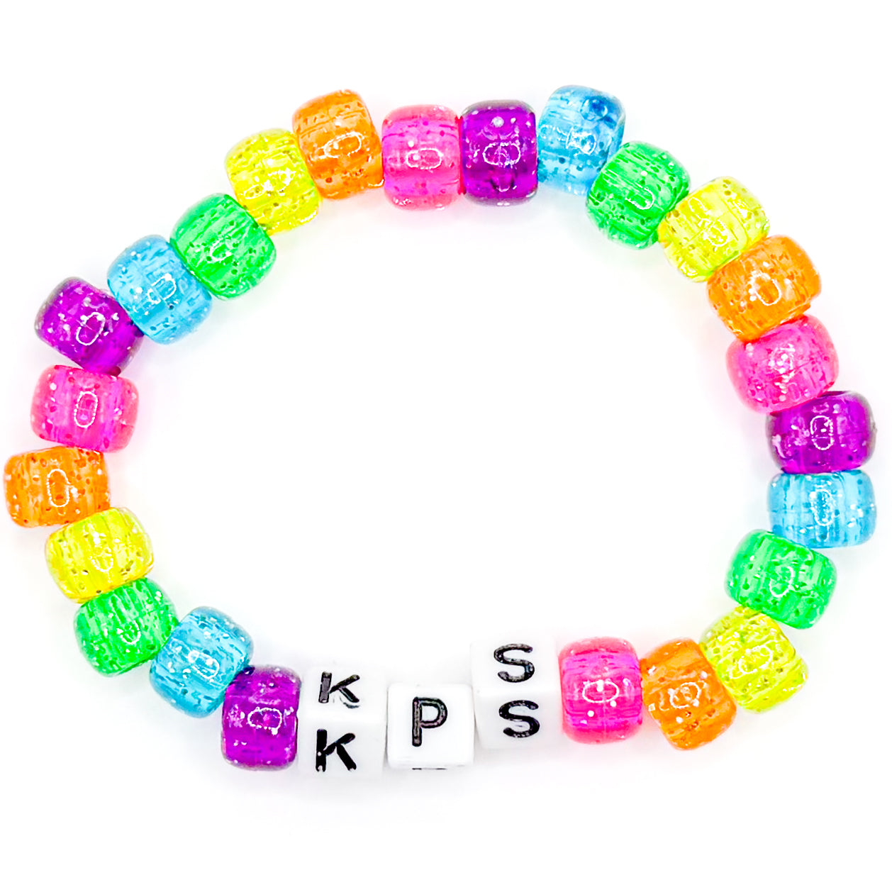 Rainbow "KPS" Beaded Bracelet