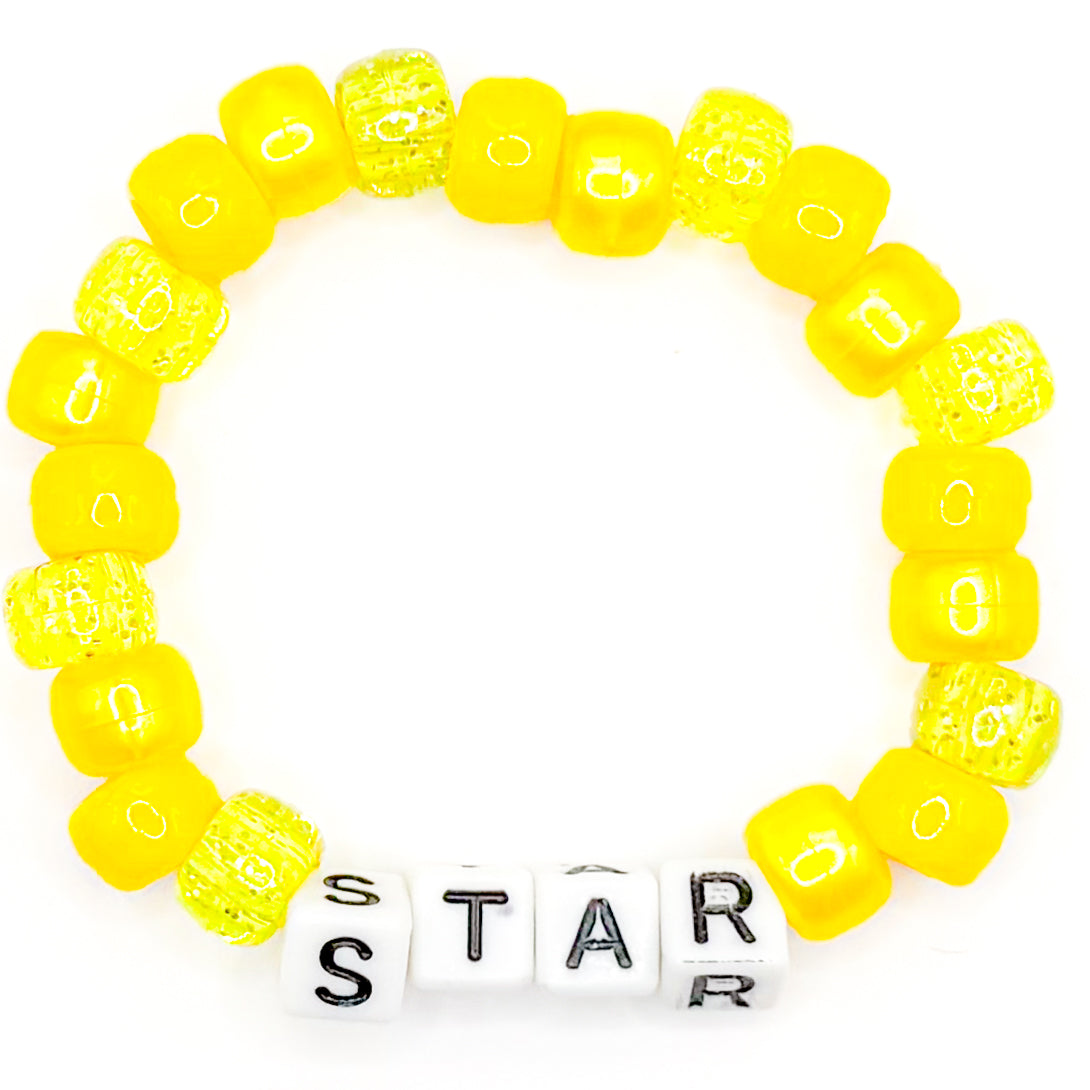 Yellow "Star" Beaded Bracelet