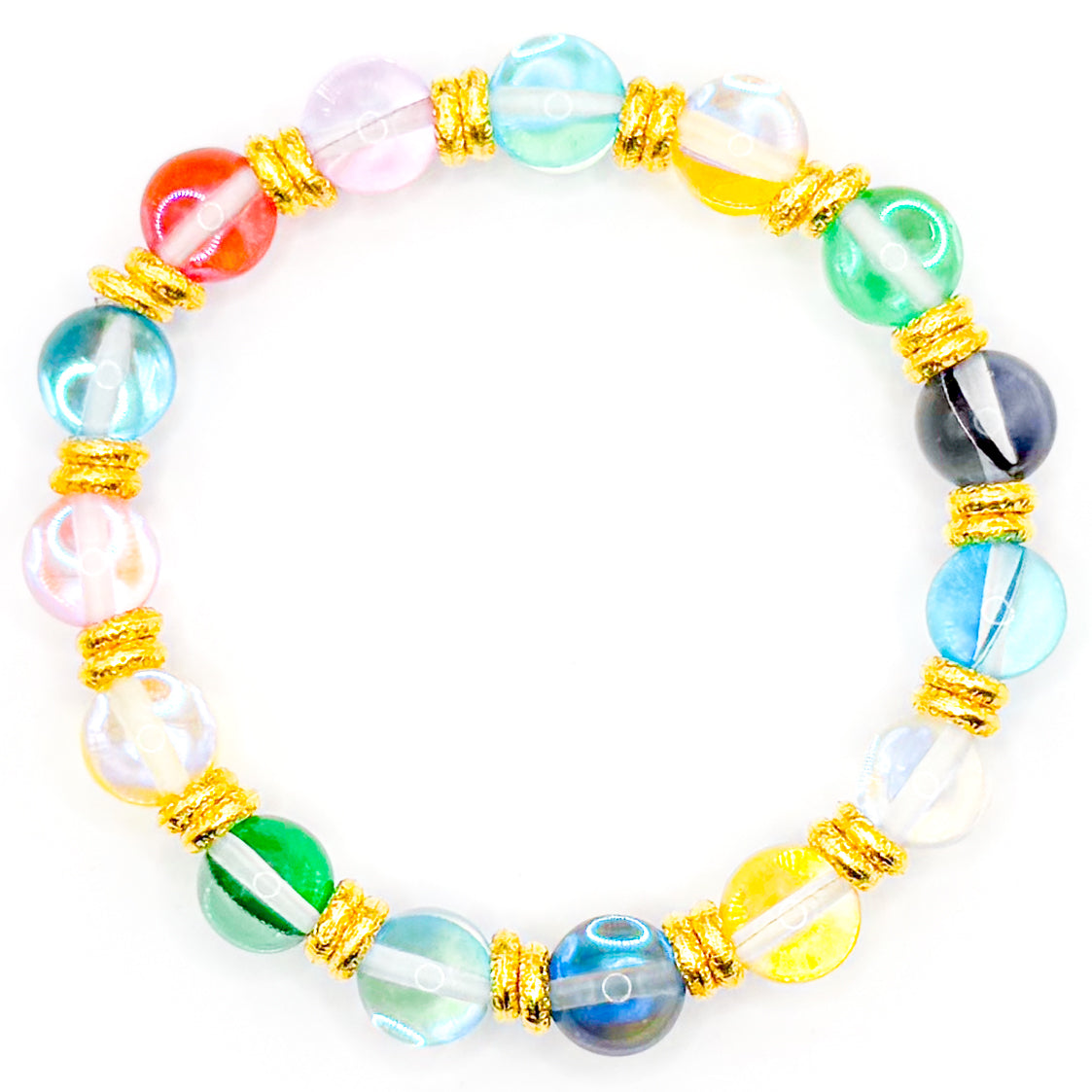 Gold Shimmer Glass Beaded Bracelet
