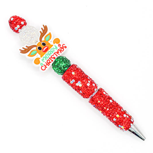 Sparkly Red Merry Christmas charm pen