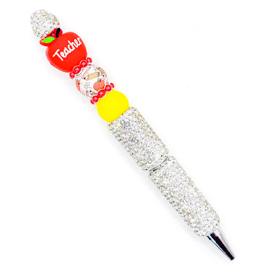 Sparkly Apple Teacher Charm Pen