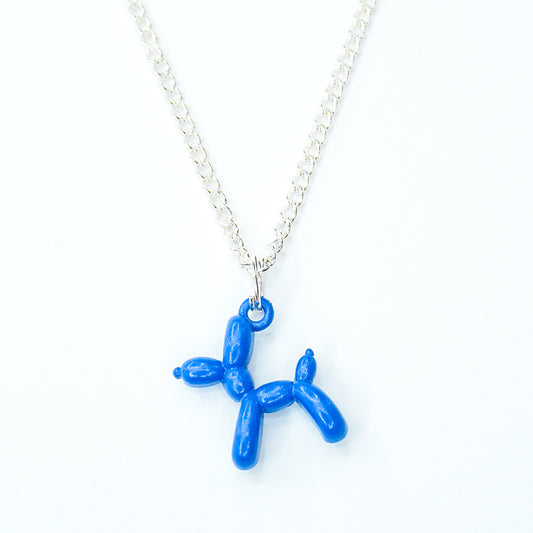 Blue Balloon Dog Necklace