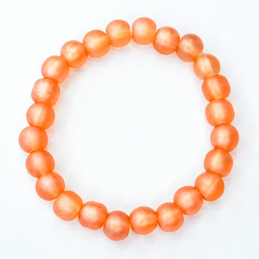 Pumpkin Glass Beaded Bracelet