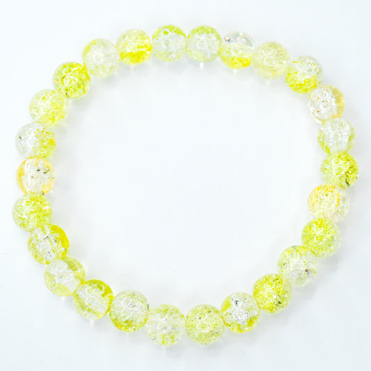 Shaved Ice Yellow Glass Beaded Bracelet