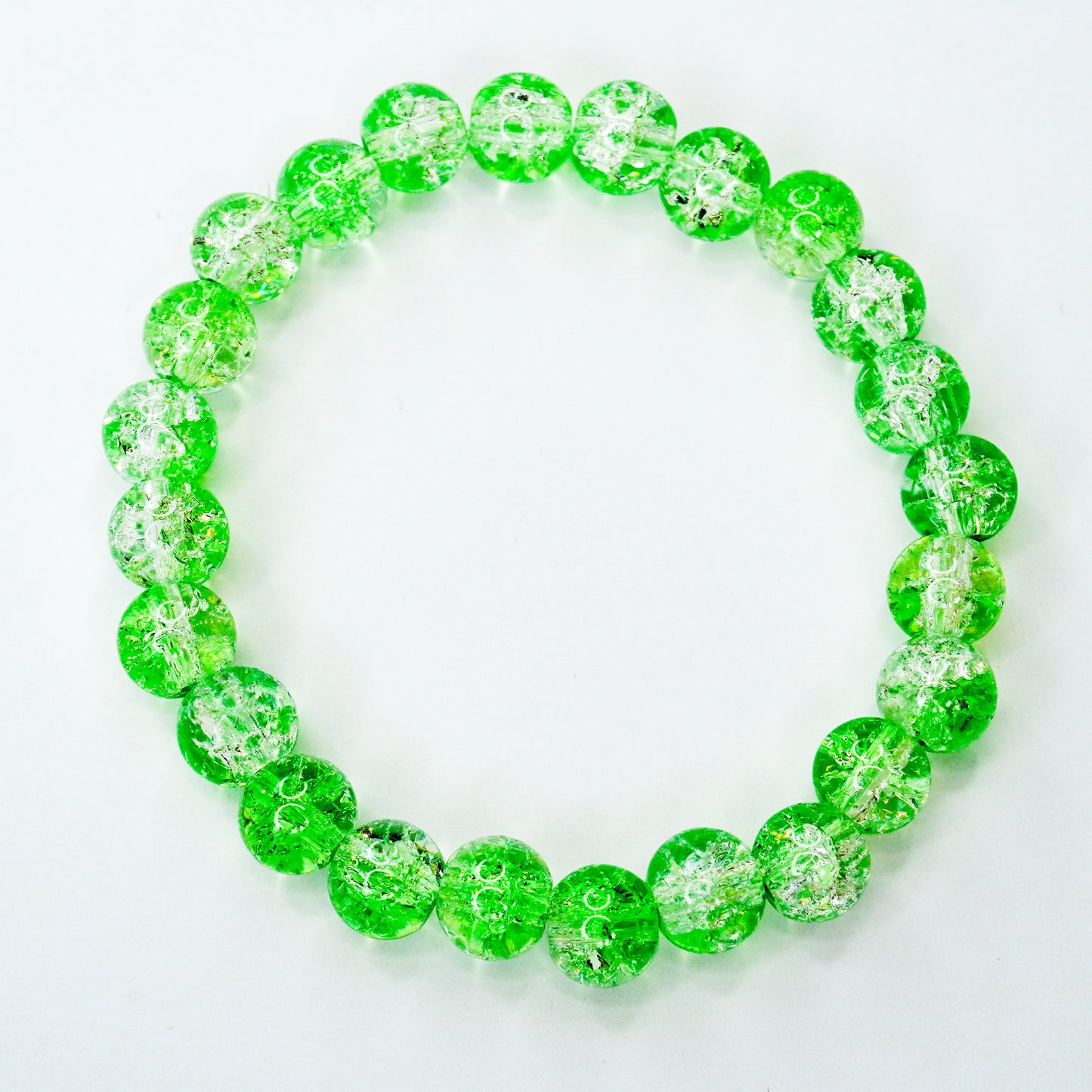 Shimmer Green Glass Beaded Bracelet