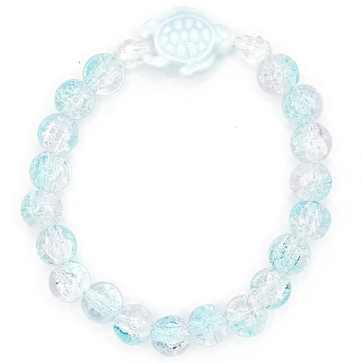 Ocean Water Turtle Glass Beaded Bracelet