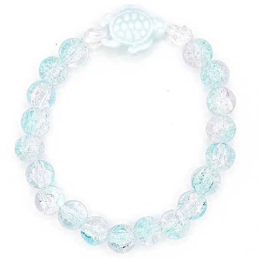 Ocean Water Turtle Glass Beaded Bracelet