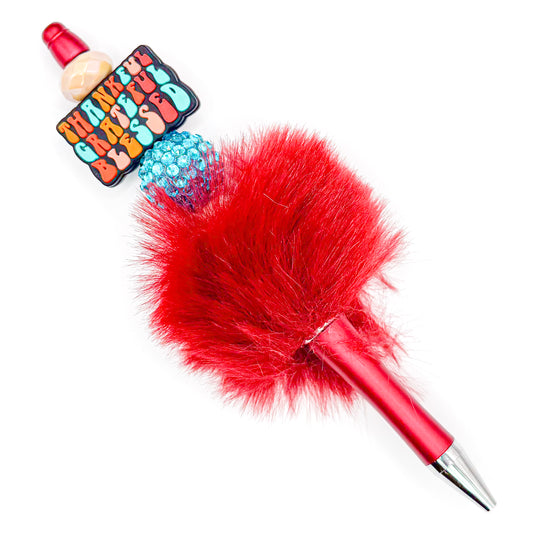 'Grateful' Fluffy Charm Pen