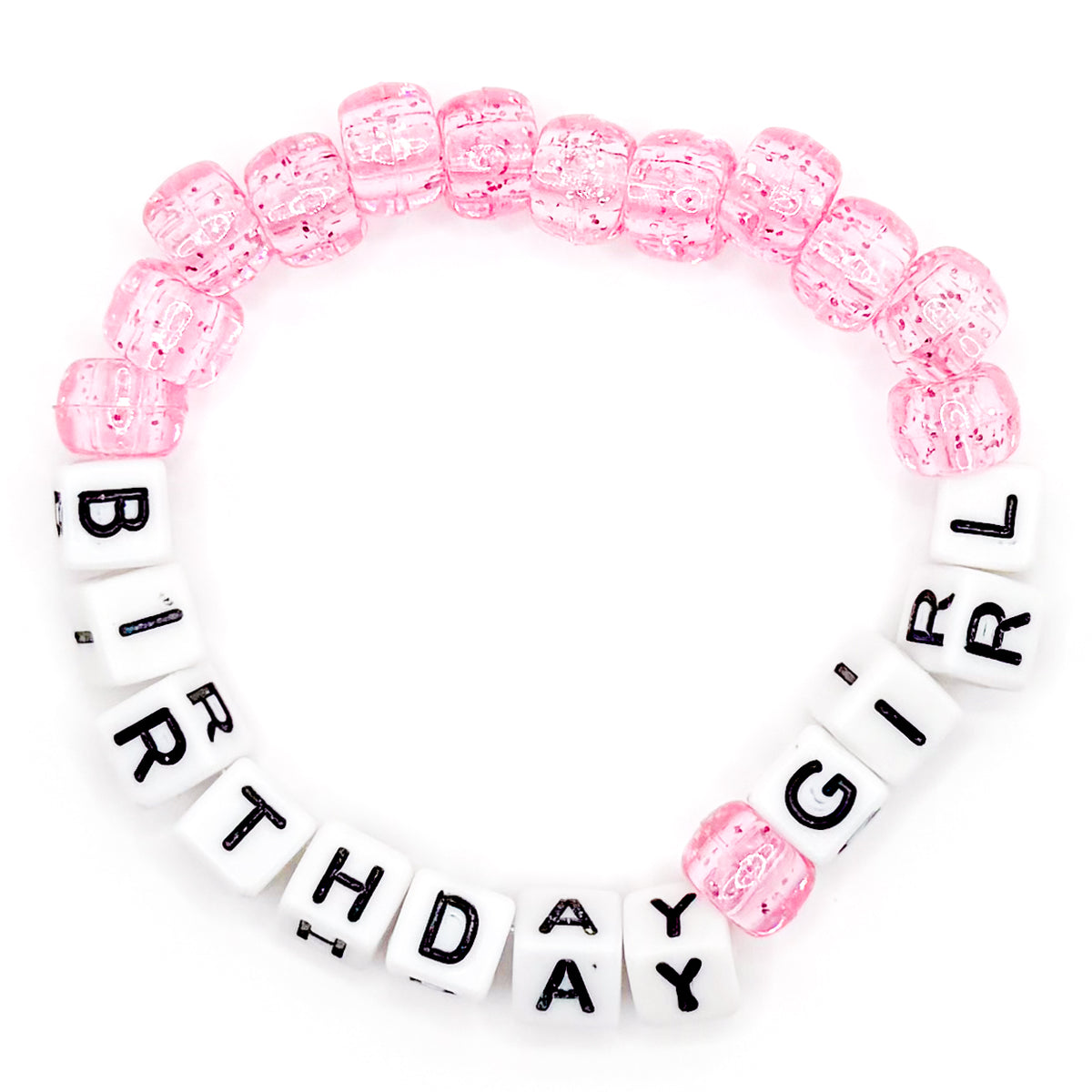 Pink "Birthday Girl" Beaded Bracelet