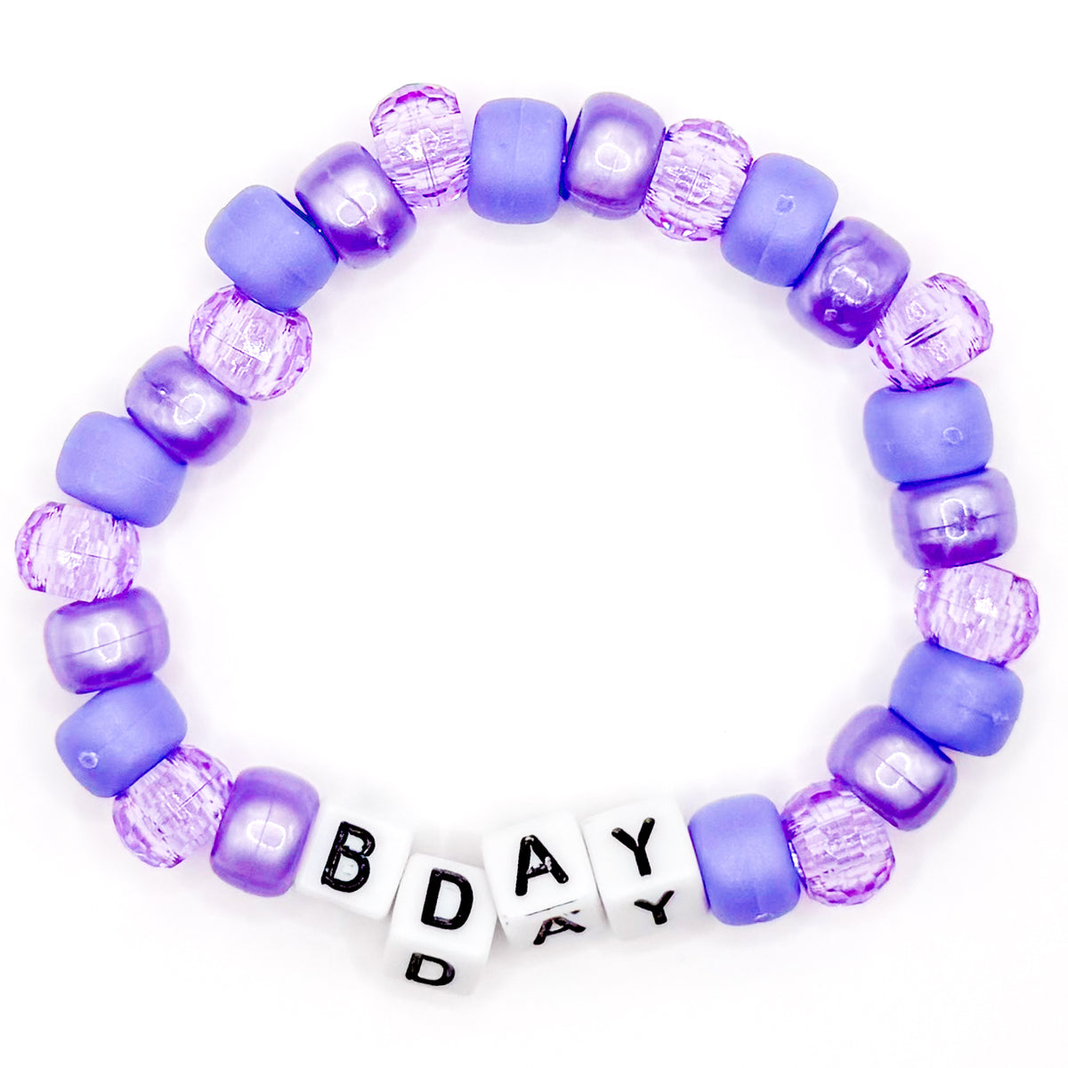 Purple "B-Day" Beaded Bracelet