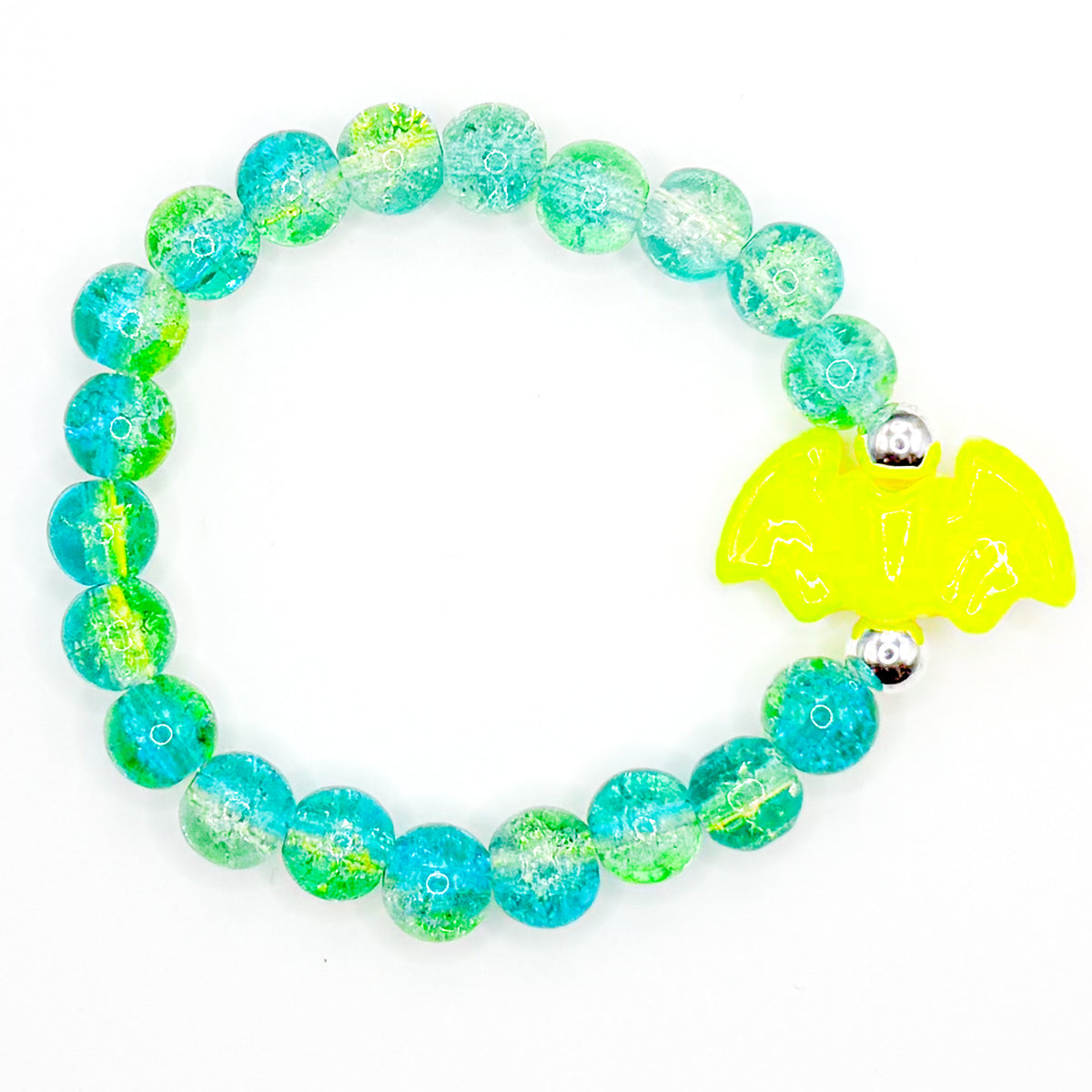 Spooky Bat Glass Beaded Bracelet