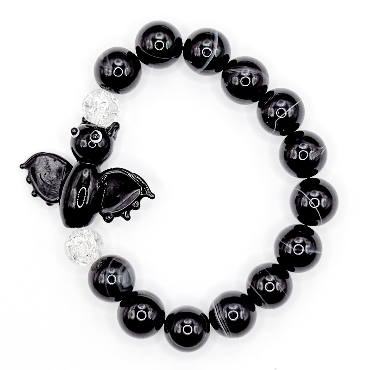 Dark and Spooky Glass Beaded Bracelet
