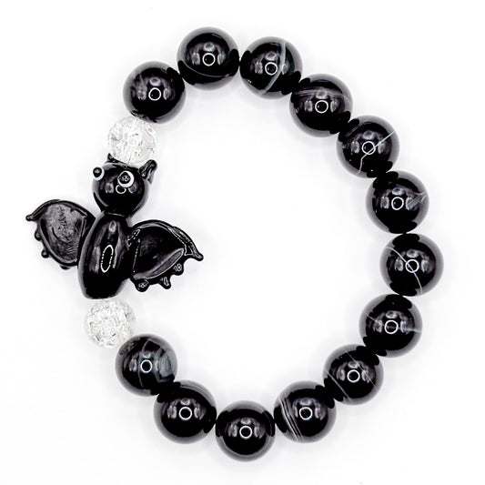 Dark and Spooky Glass Beaded Bracelet