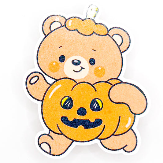 Pumpkin Teddy Bear Sticker
