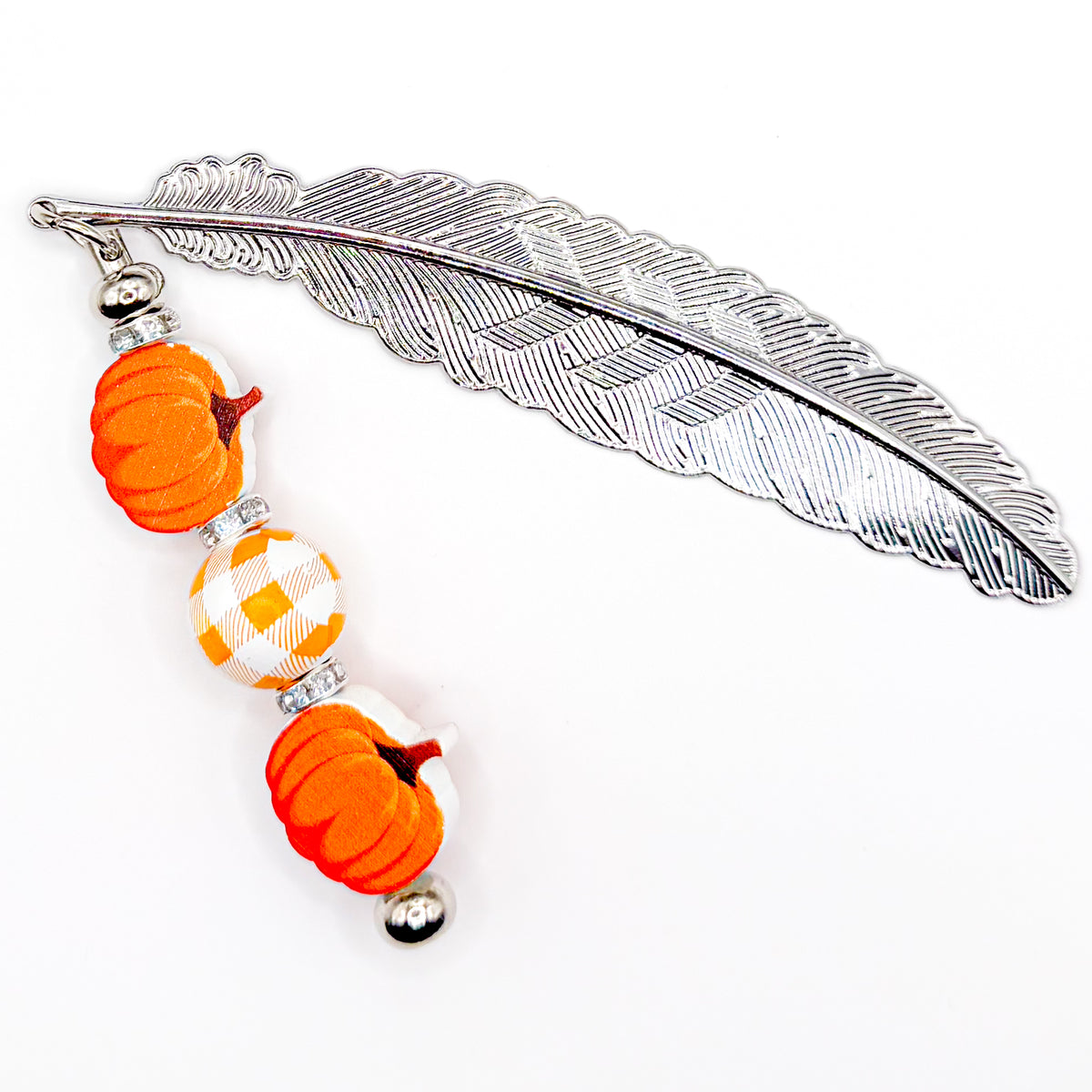 Fall Pumpkins Beaded Bookmark