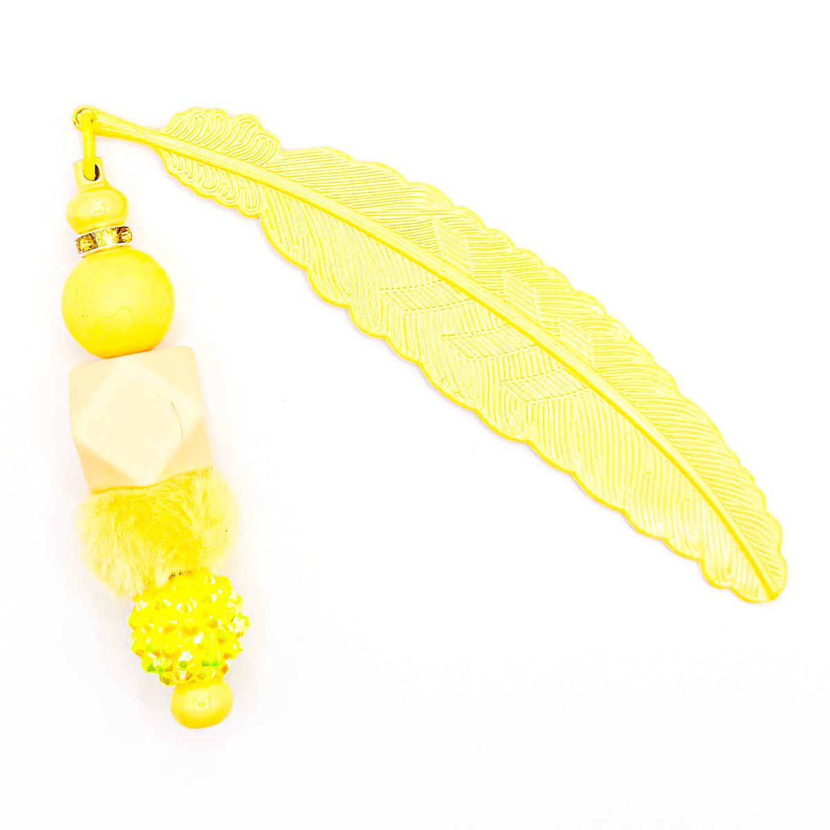 Yellow Shimmer Beaded Bookmark