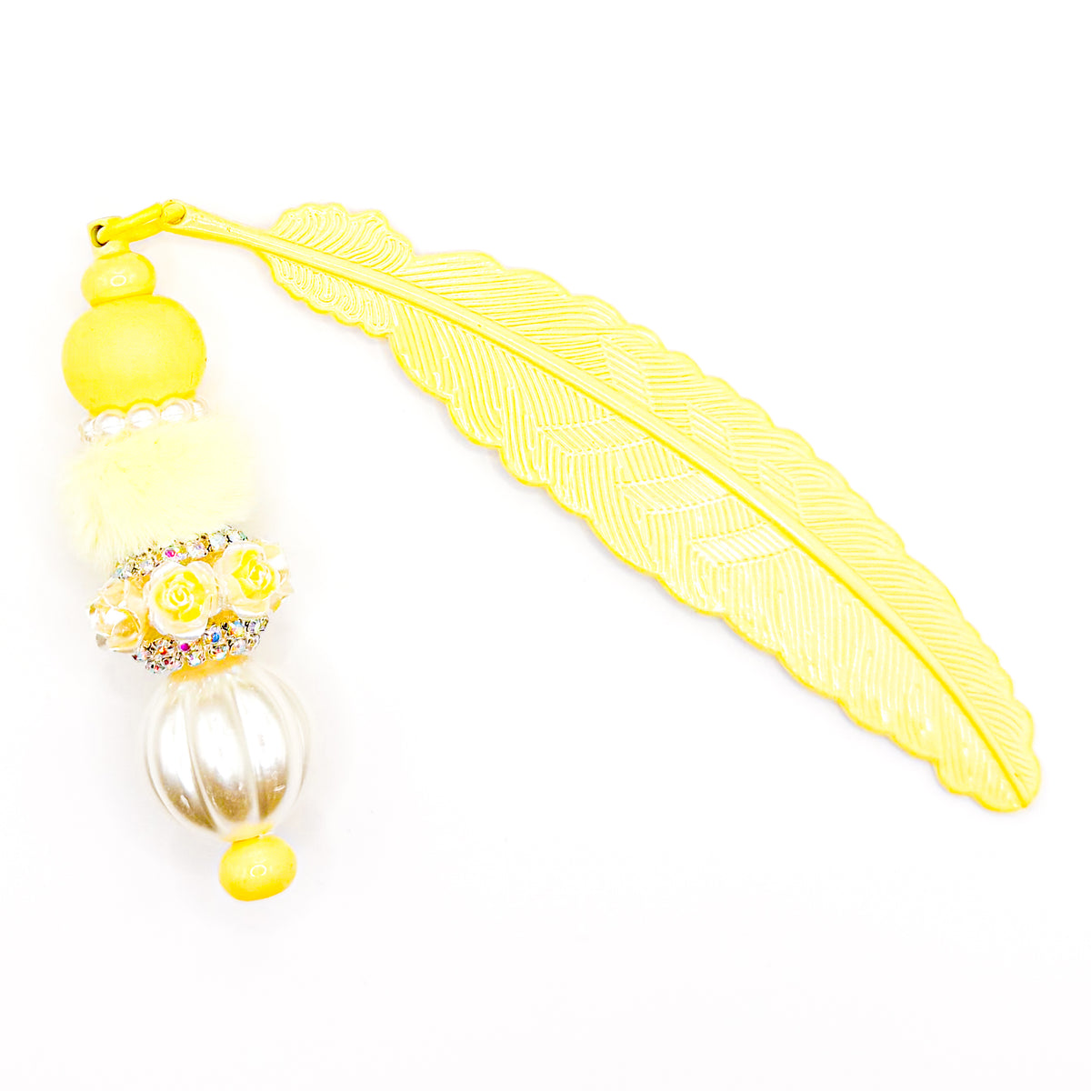 Preppy Yellow Roses Beaded Bookmark