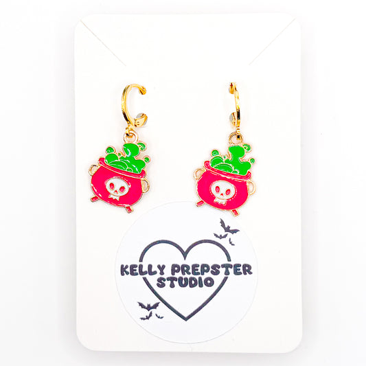 Cauldron Bubbles Huggie Earrings