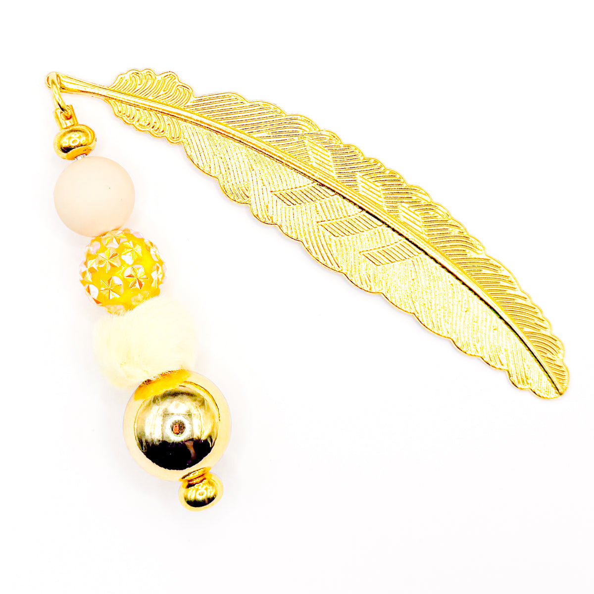 Shiny Golden Beaded Bookmark