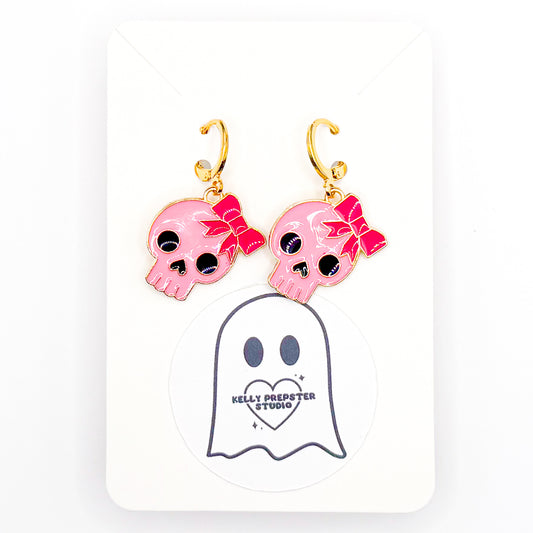 Preppy Skulls Huggie Earrings