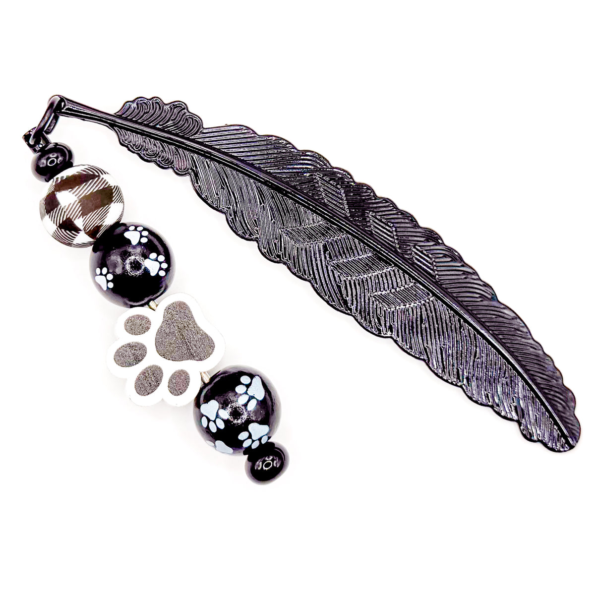 Paw Prints Beaded Bookmark