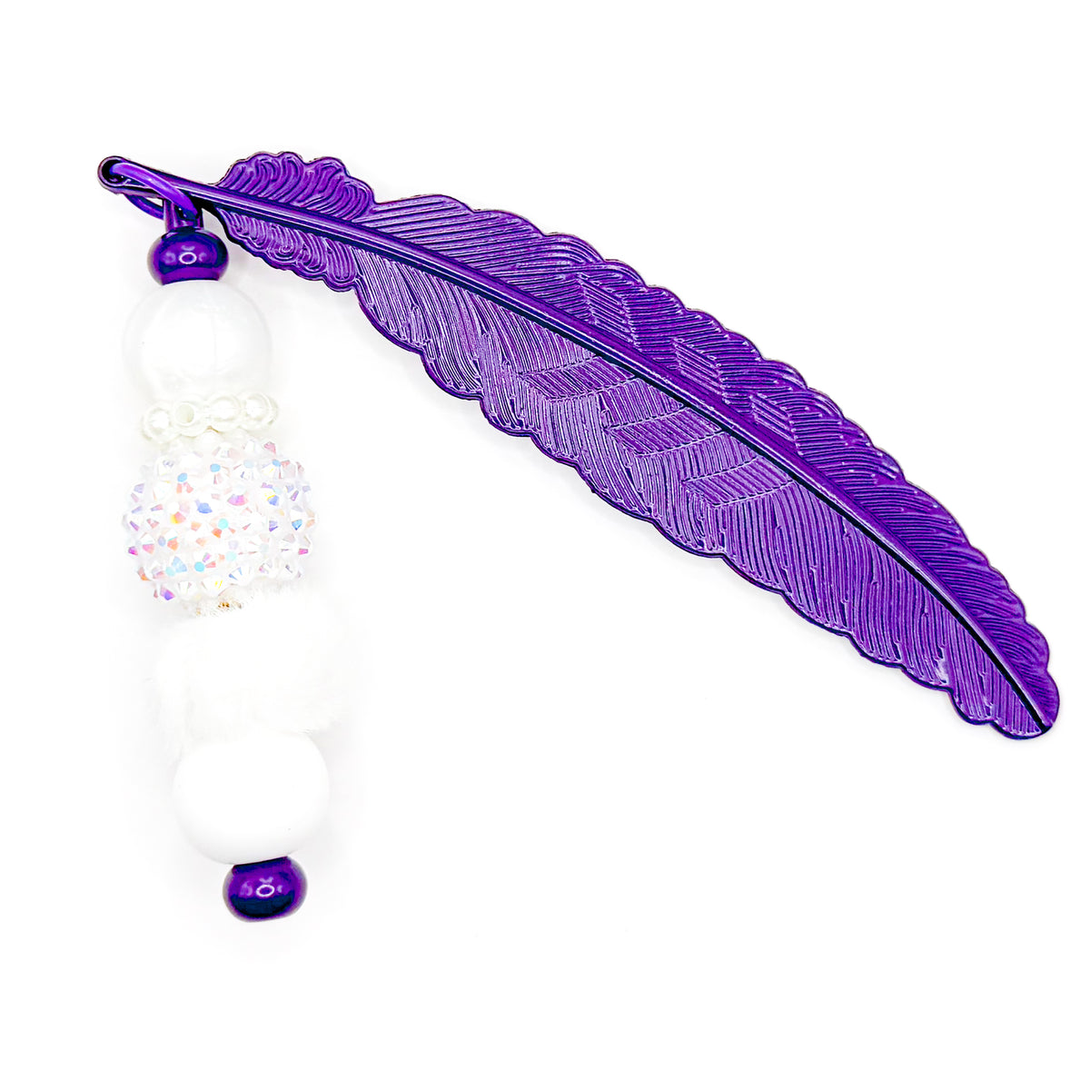 Purple Shimmer Beaded Bookmark